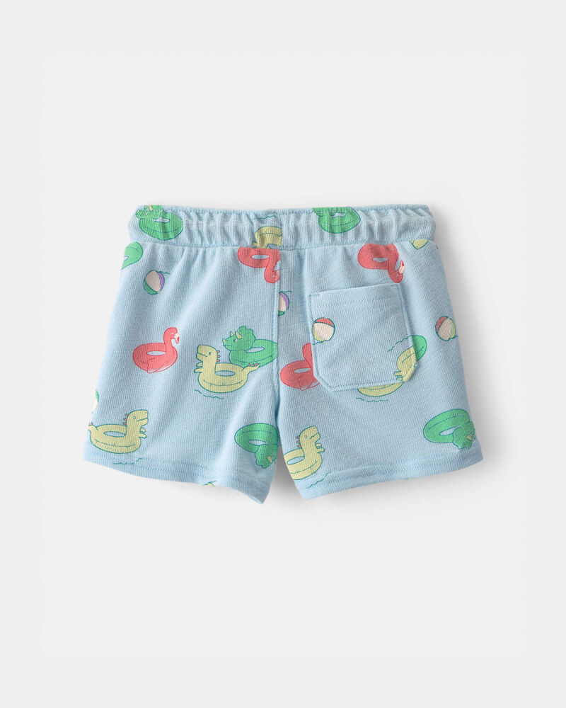 B&eacute;b&eacute; gar&ccedil;on - Short &agrave; enfiler &agrave; motif de flotteurs de piscine - Bleu, image 2 sur 3 diapositives