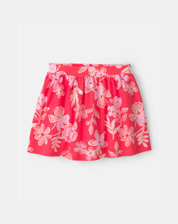 Girls Tropical Floral Skort - Coral, 