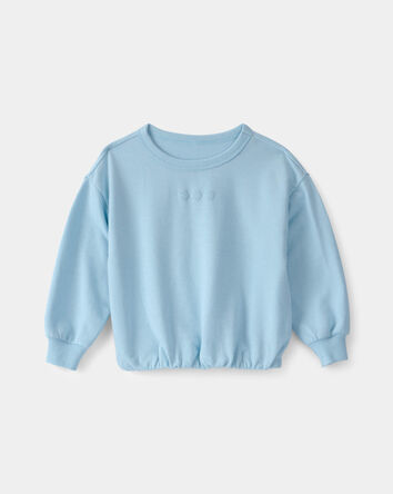 Tout-petit fille - Chandail en jersey bouclette, fleurs - Bleu, 