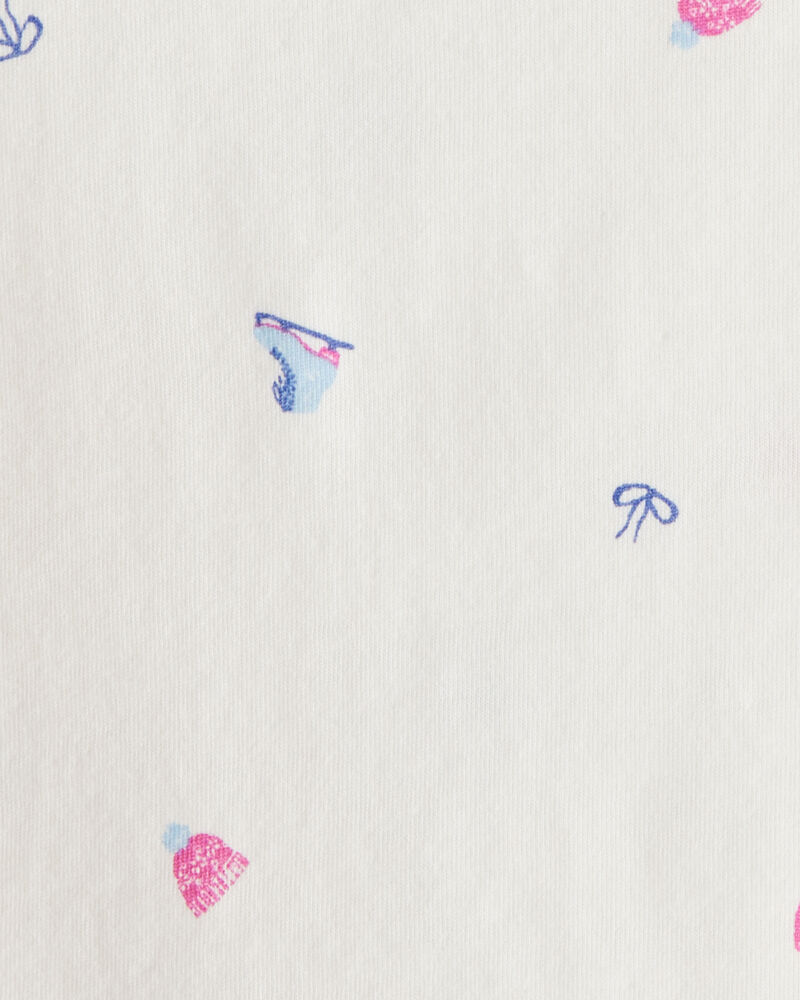 Toddler Girl Winter Print Long-Sleeve Top - White, image 2 of 3 slides