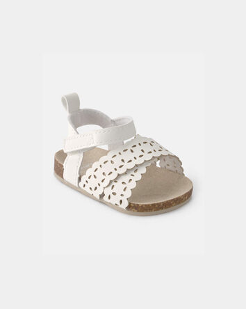 Baby Girl Floral Sandals - White, 