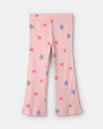 Toddler Girl 2-Piece Monster Heart Fleece Hoodie & Pant Set - Pink/Purple, 