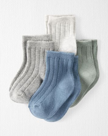 Baby 4-Pack Organic Cotton Rib Socks, 