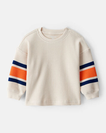 Baby Boy Thermal Long-Sleeve T-Shirt - Orange/Tan, 