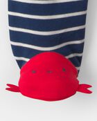 Baby Boy Lobster 2-Way Zip 100% Cotton Sleeper - Blue, image 4 of 6 slides