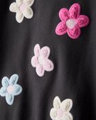 Toddler Girl Floral French Terry Long-Sleeve Pullover Sweatshirt - Black, image 2 of 3 slides