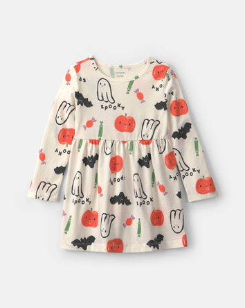 Toddler Girl Pumpkin Long-Sleeve Dress - Cream, 