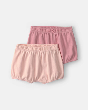 Baby Girl 2-Pack Cotton Shorts - Pink, 