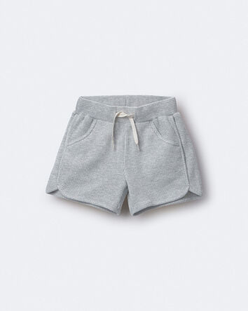 Tout-petit - Short en tricot gaufr&eacute; &agrave; ourlet dauphin - Gris chin&eacute;, 