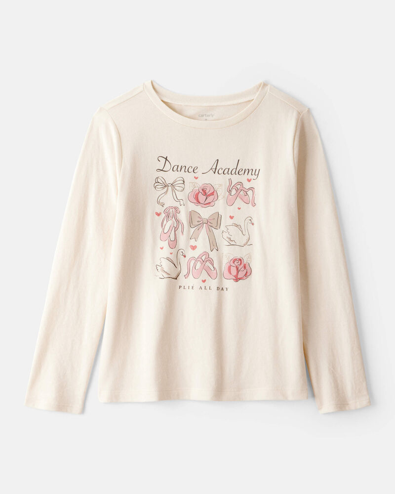 Girls Dance Academy Long-Sleeve Graphic Tee - Cream, image 1 of 3 slides