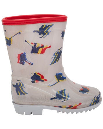 Toddler Hockey Print Rain Boots, 