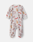 Baby Autumn Fleece 2-Way Zip Sleeper - Grey, image 2 of 5 slides