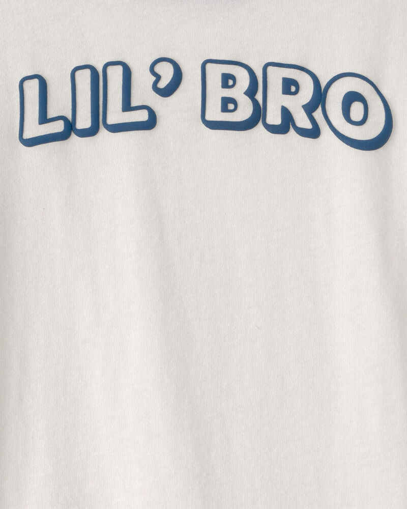 Toddler Boy 'Lil Bro' Graphic Tee - Ivory, image 3 of 4 slides