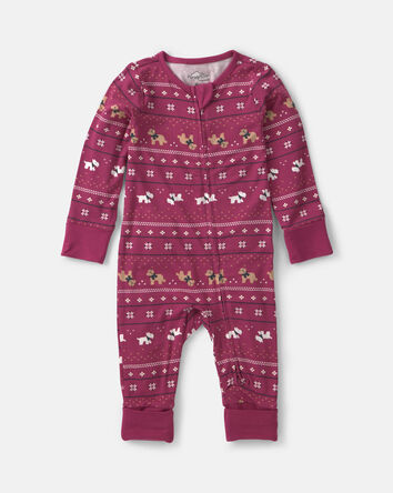 B&eacute;b&eacute; - Grenouill&egrave;re PurelySoft &agrave; fermeture &agrave; glissi&egrave;re double sens et motif jacquard &ndash; Bourgogne, 