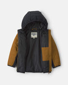 Toddler Boy Quilted Mid Weight Jacket-  Beige, image 2 of 4 slides