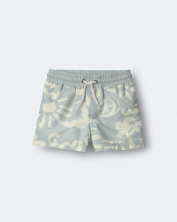 Tout-petit gar&ccedil;on - Short maillot de bain &agrave; motif tropical - Sauge, 