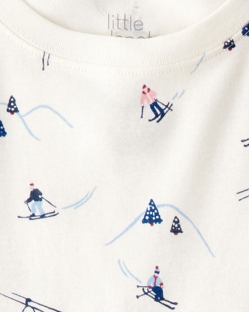 Kid Organic Cotton Pyjamas in Snowy Slopes Print, image 3 of 4 slides