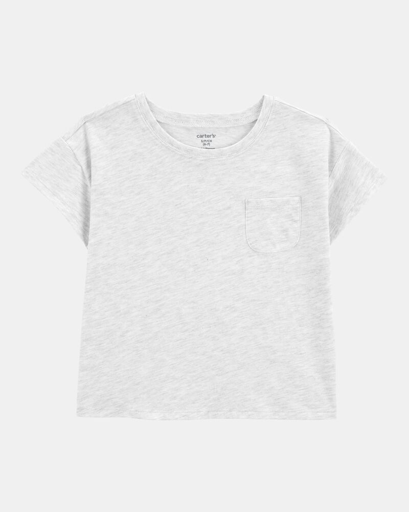 Kid Solid Short-Sleeve Fashion Top - Grey, image 1 of 3 slides
