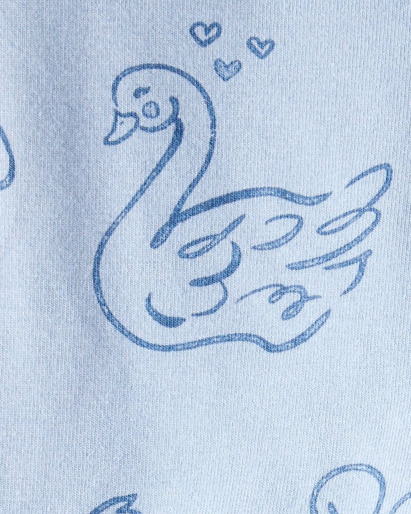 Baby Girl Bow Icon Pull-On Stretch Leggings - Blue, image 3 of 4 slides