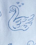 Baby Girl Bow Icon Pull-On Stretch Leggings - Blue, image 3 of 4 slides