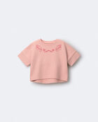 Tout-petit fille - T-shirt &agrave; coupe asym&eacute;trique et manches chauve-souris - P&ecirc;che, image 2 sur 5 diapositives