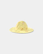 B&eacute;b&eacute; fille - Chapeau de soleil r&eacute;versible, coquillages - Jaune, image 1 sur 3 diapositives