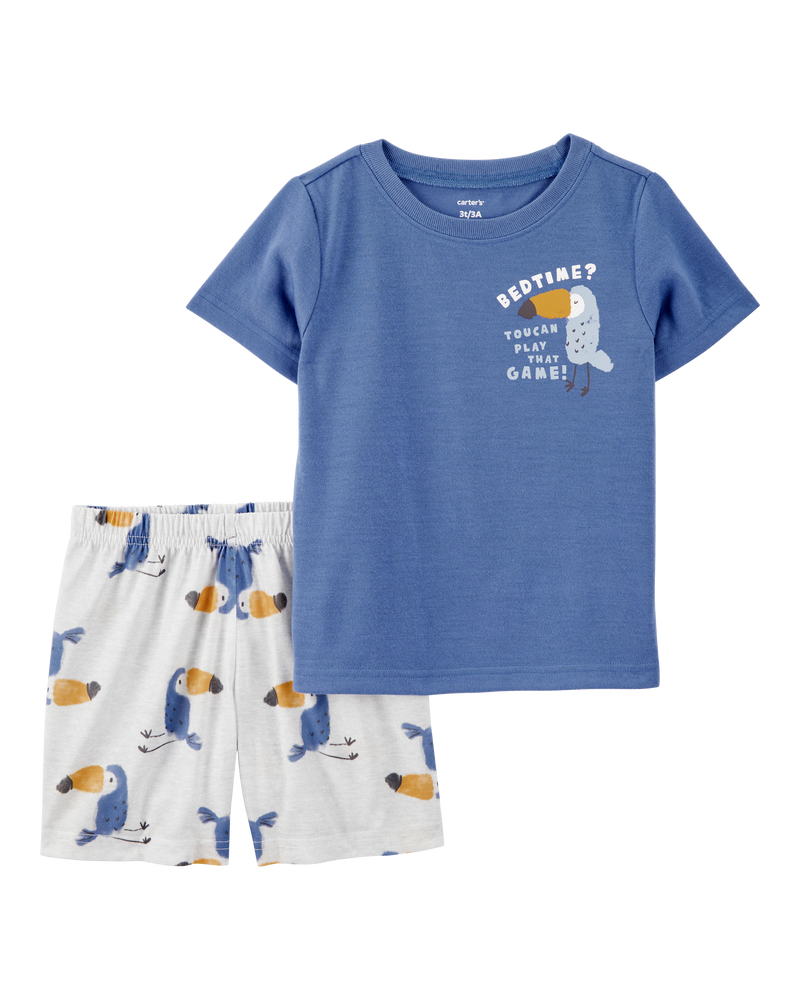 Toddler Bird Print Loose Fit 2-Piece Pyjamas, image 1 of 3 slides
