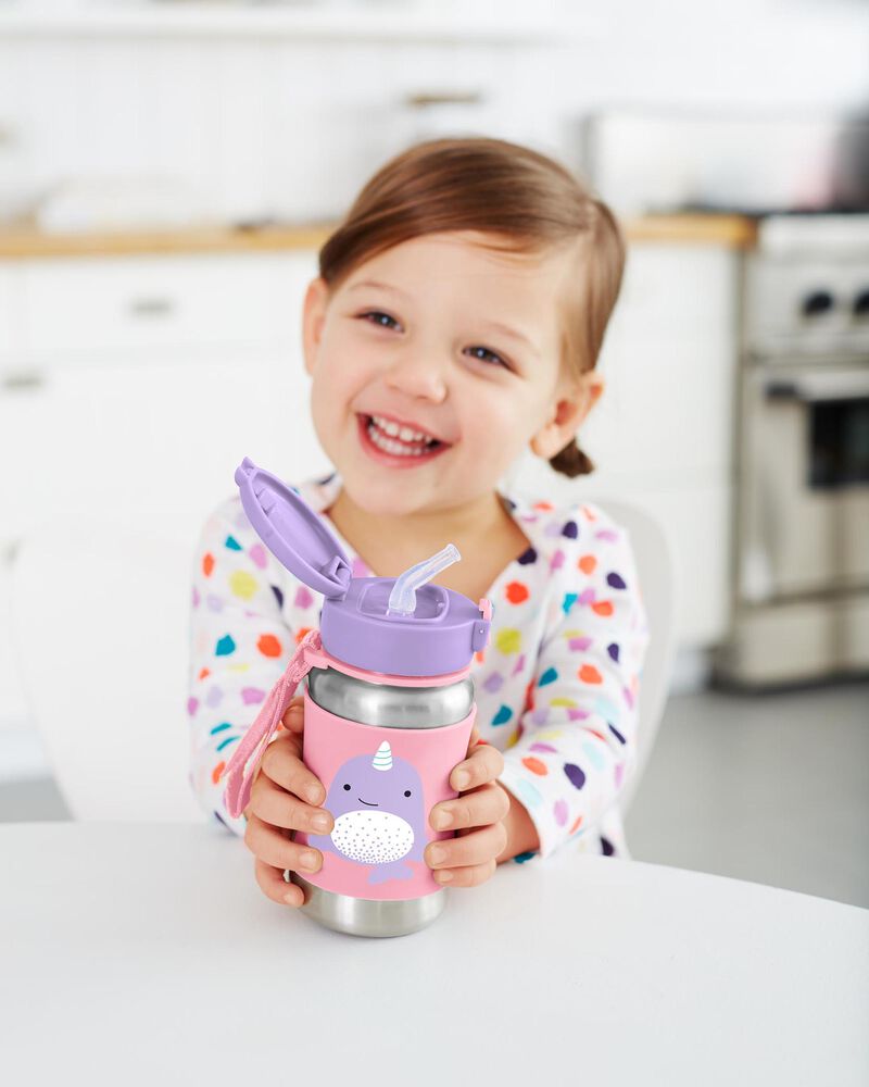 Zoo Stainless Steel Little Kid Straw Bottle, image 6 of 6 slides