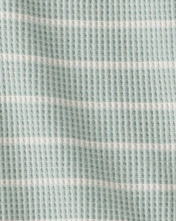 Baby Boy Stripe Thermal Bodysuit & Pant Set - Green, 