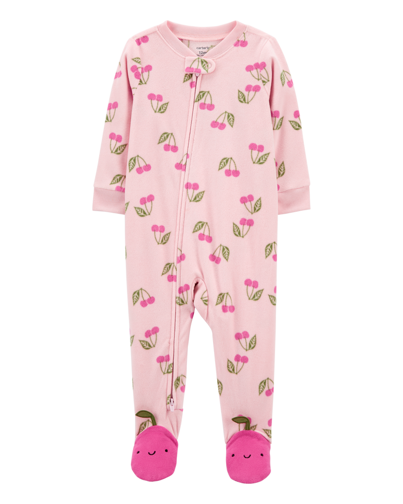 Baby Girls Baby 1 Piece Cherry Fleece Footie Pyjamas 18M Carter s
