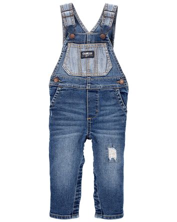 Baby Distressed Denim Overalls, 