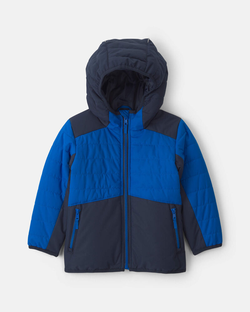 Baby Boy  Quilted Mid Weight Jacket- Royal Blue, image 1 of 4 slides
