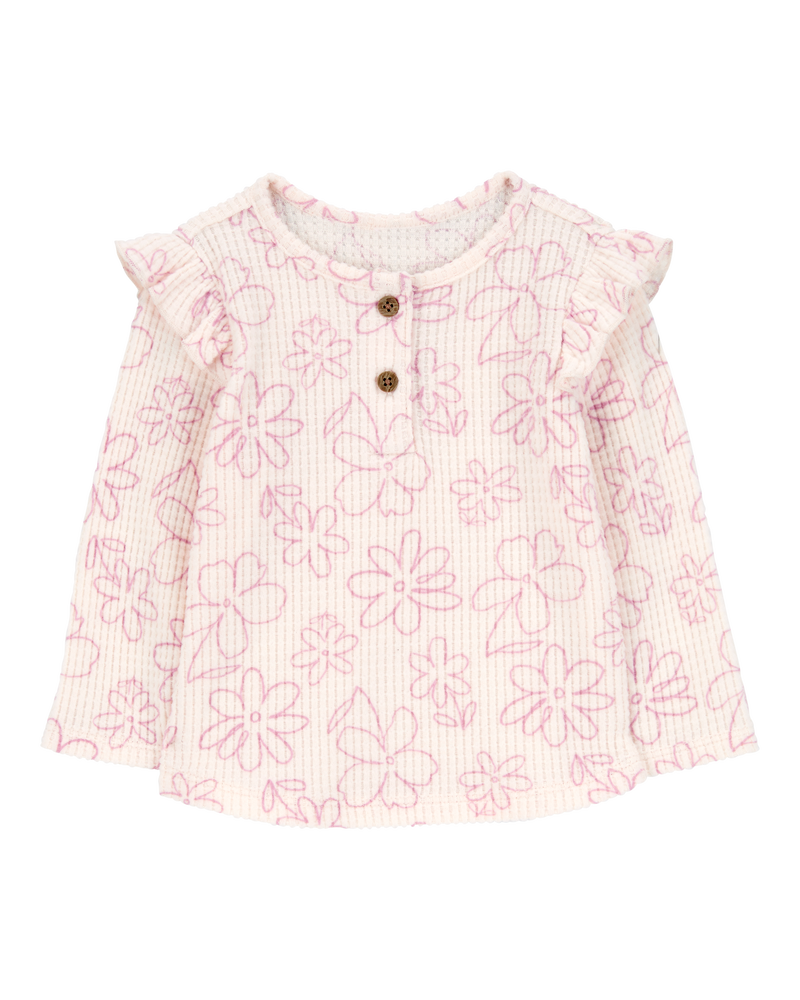 Baby Floral Thermal Long-Sleeve Top, image 1 of 3 slides
