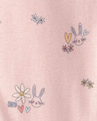 Baby Girl Easter Bunny 100% Cotton Snug Fit 1-Piece Pyjama Set - Pink, image 3 of 5 slides