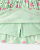 Filles - Jupe-short &agrave; motif de cerises - Vert, image 2 sur 3 diapositives