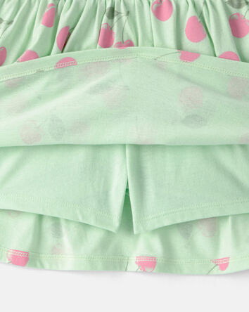 Filles - Jupe-short &agrave; motif de cerises - Vert, 