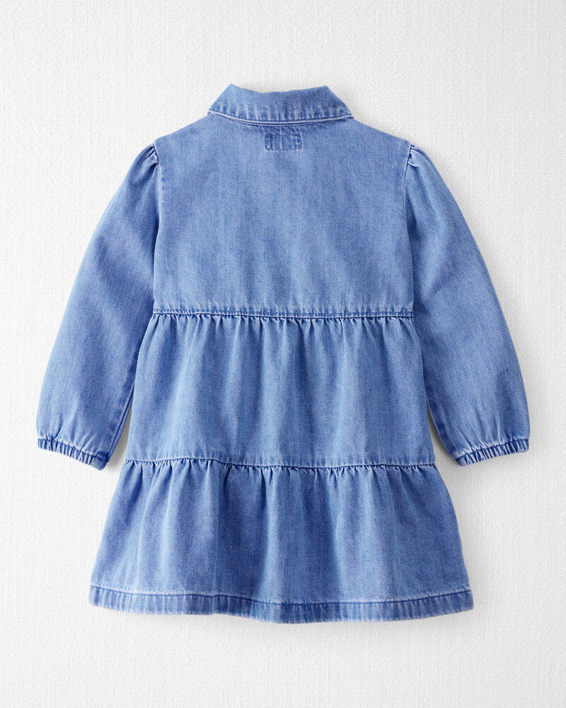 Toute-petit fille - Robe en denim de coton biologique, image 2 sur 4 diapositives