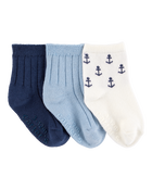 Bébé - 3 paires de chaussons à motifs d’ancres, image 1 sur 2 diapositives