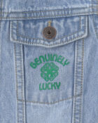Boys St. Patrick's Day Denim Jacket - Light Wash, image 2 of 3 slides