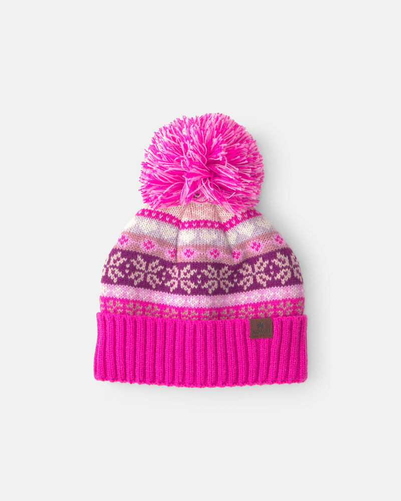 Tout-petit fille - Tuque givre d&rsquo;hiver Kombi - Rose, image 1 sur 3 diapositives
