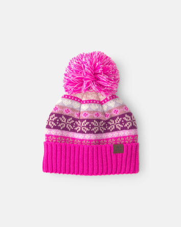 Tout-petit fille - Tuque givre d&rsquo;hiver Kombi - Rose, 