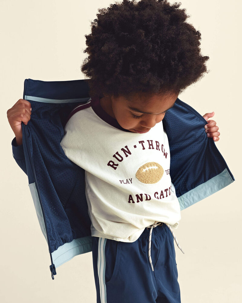 Toddler Boy colour Block Zip-Up Jacket - Navy Blue, image 5 of 9 slides