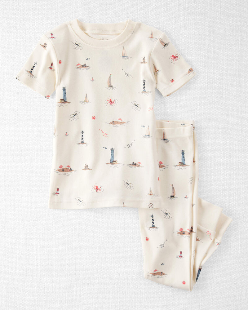 Toddler 2-Piece Organic Cotton Pyjamas in Coastal Vacation, image 1 of 4 slides