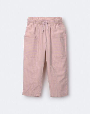 Toddler Girl Pocket Pant in Stripes - Rose, 