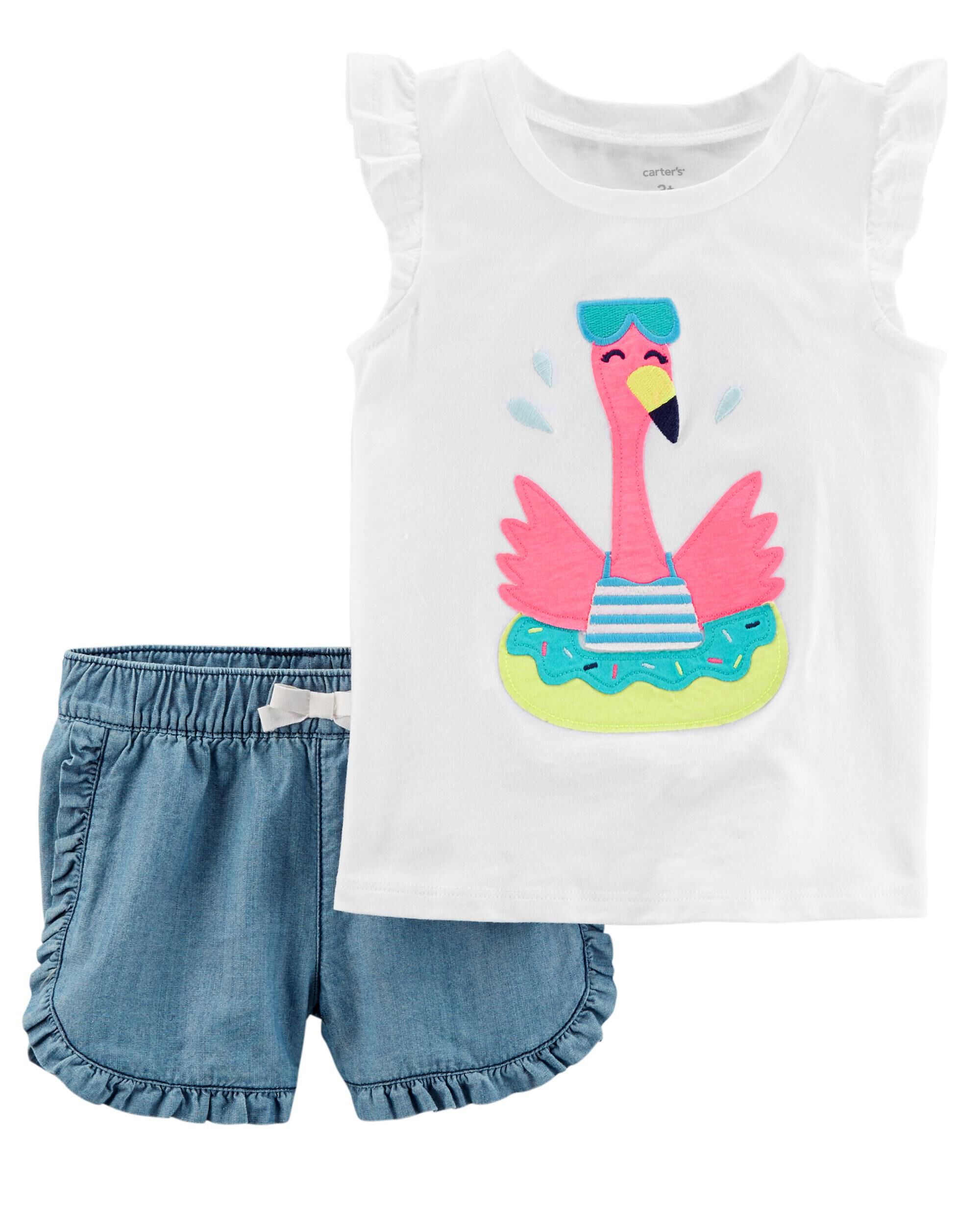 denim shorts and top set