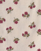 Baby Girl 2-Piece Floral Overall Set - Maroon/Ivory, image 5 of 6 slides
