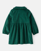 Toddler Girl Corduroy Long-Sleeve Occasion Dress - Green, image 2 of 5 slides