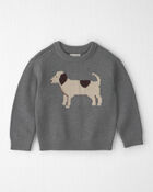 Toddler Organic Cotton Dog Sweater Knit Pullover, image 1 of 4 slides