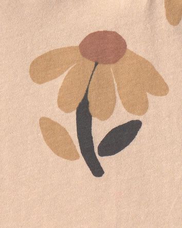 Toute-petite fille - Haut p&eacute;plum manches longues en motif floral - Beige, 