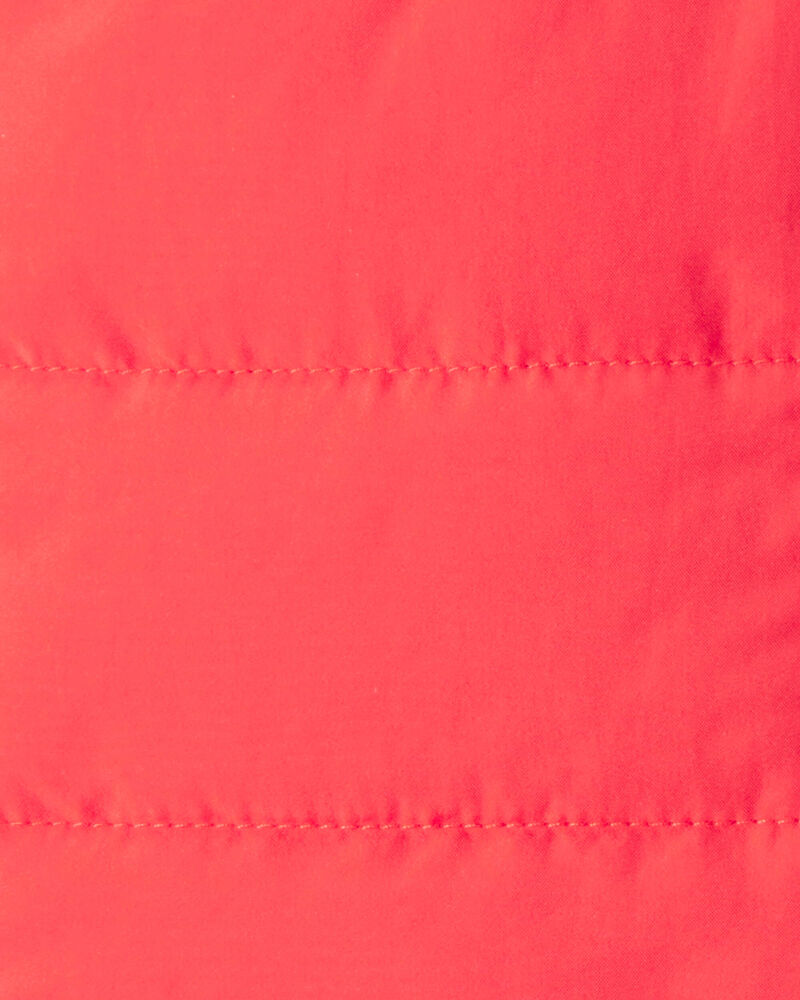 Baby Girl 3-Piece Puffer Vest Outfit Set - Red, image 4 of 5 slides